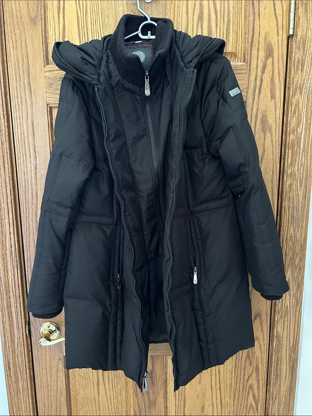 Vince Camuto Black Quilted Hooded down Puffer Coat